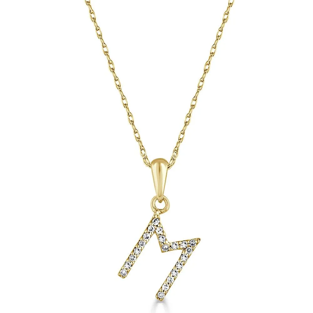 14k Gold & Diamond Initial Necklace