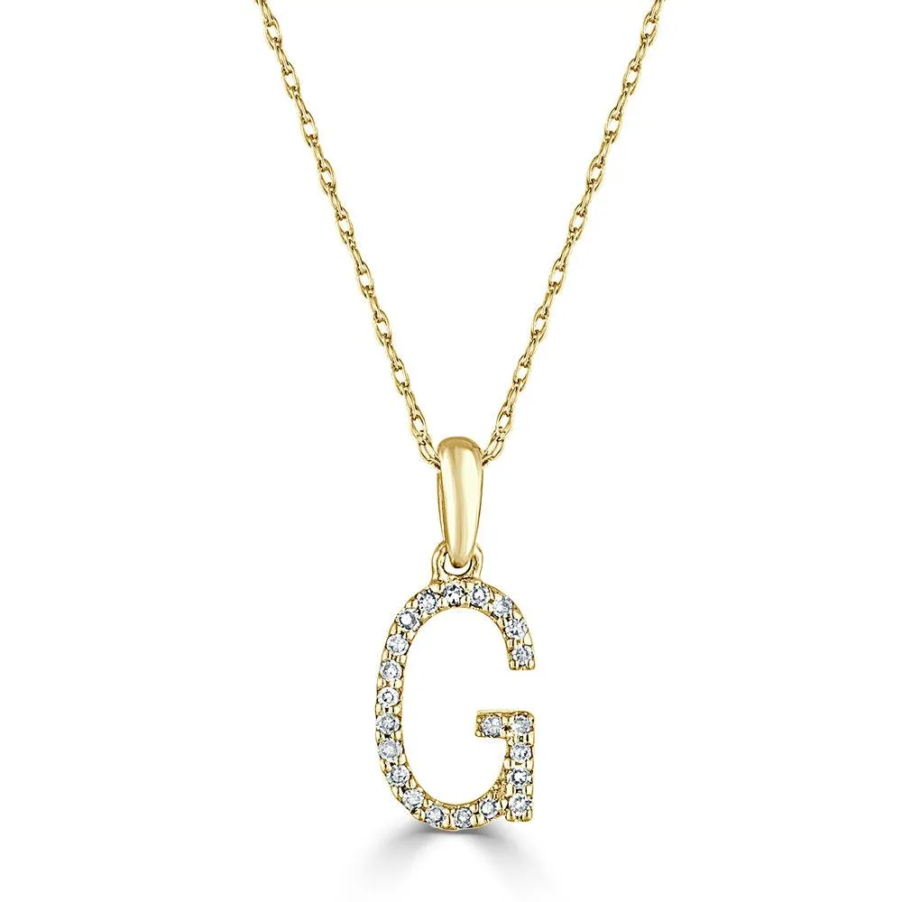 14k Gold & Diamond Initial Necklace