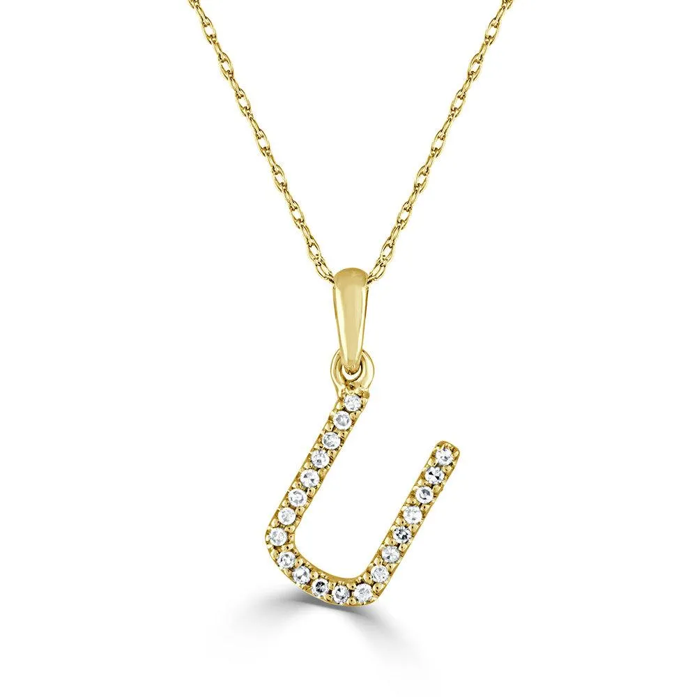 14k Gold & Diamond Initial Necklace