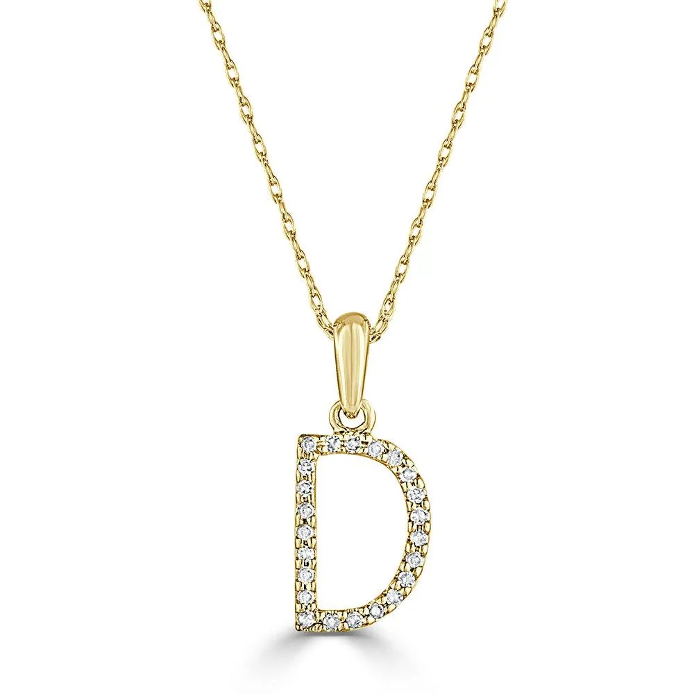 14k Gold & Diamond Initial Necklace