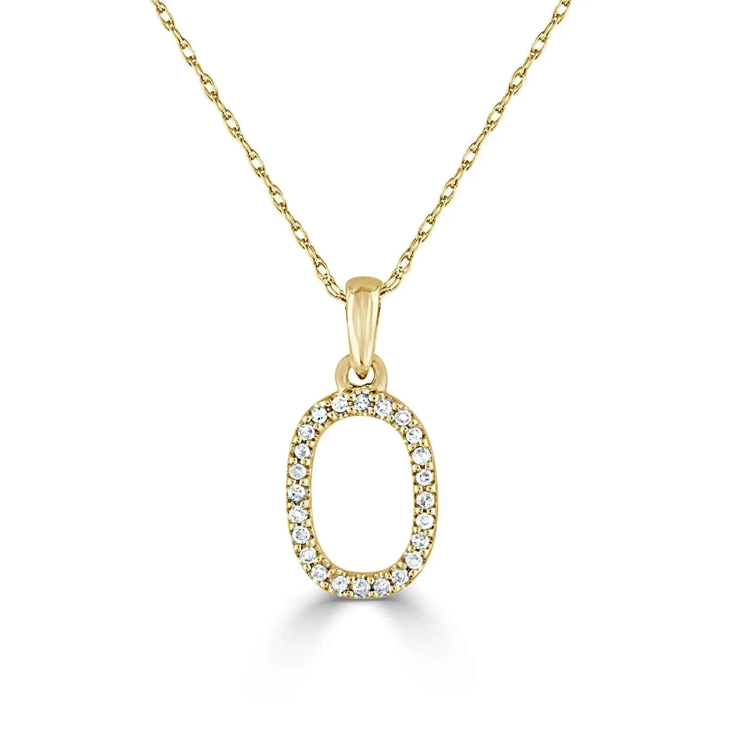 14k Gold & Diamond Initial Necklace