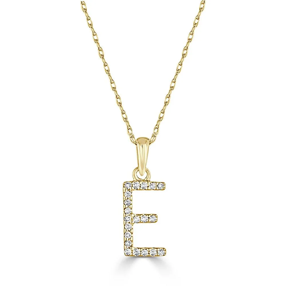 14k Gold & Diamond Initial Necklace