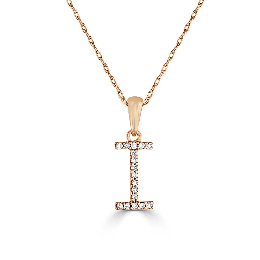 14k Gold & Diamond Initial Necklace