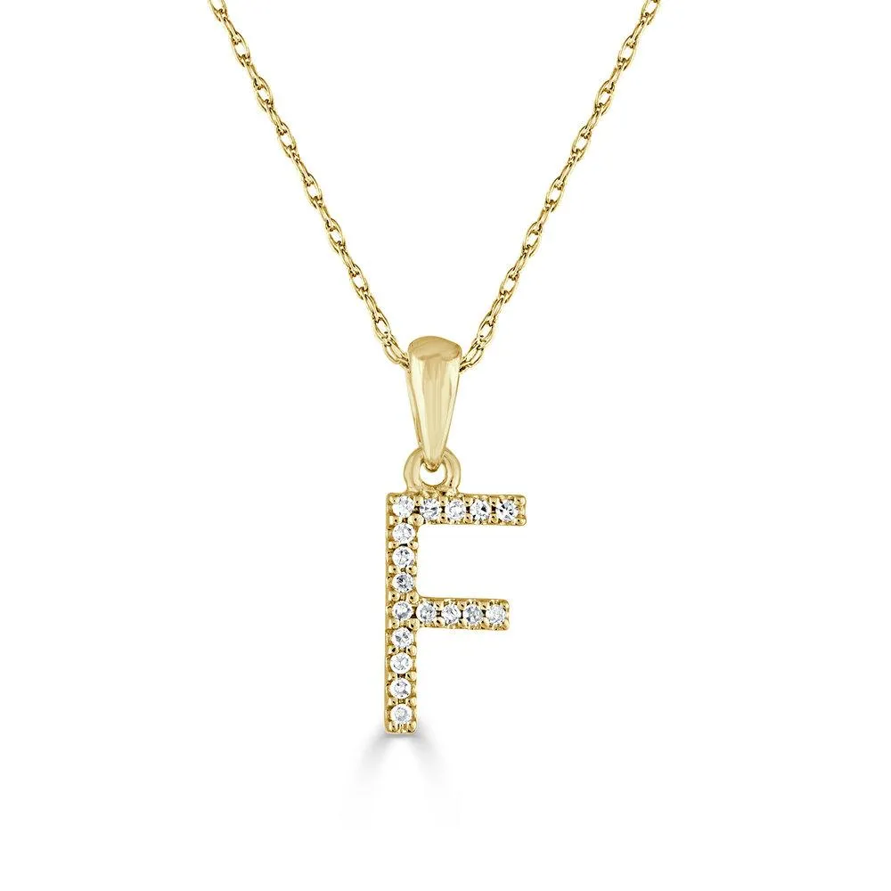 14k Gold & Diamond Initial Necklace