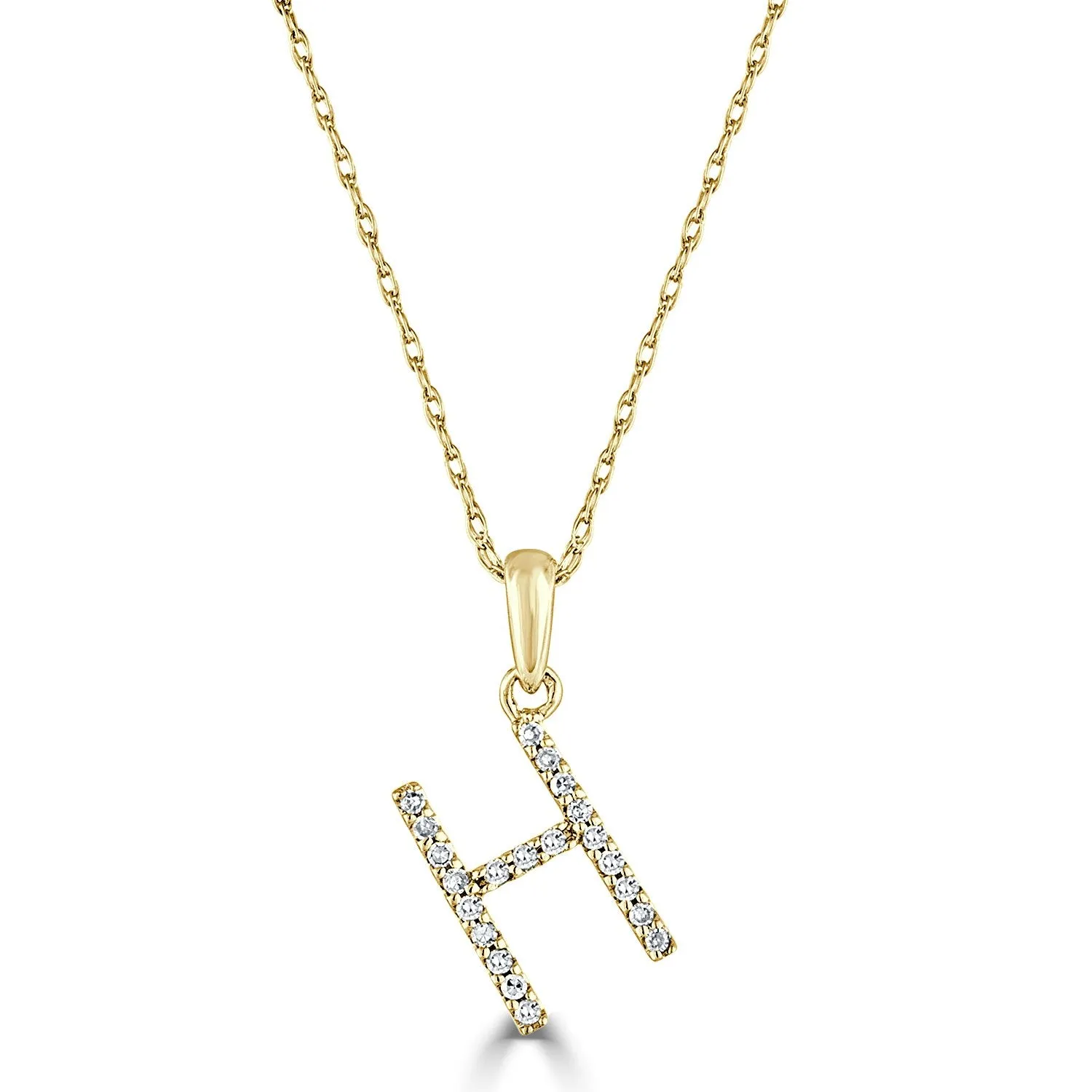 14k Gold & Diamond Initial Necklace