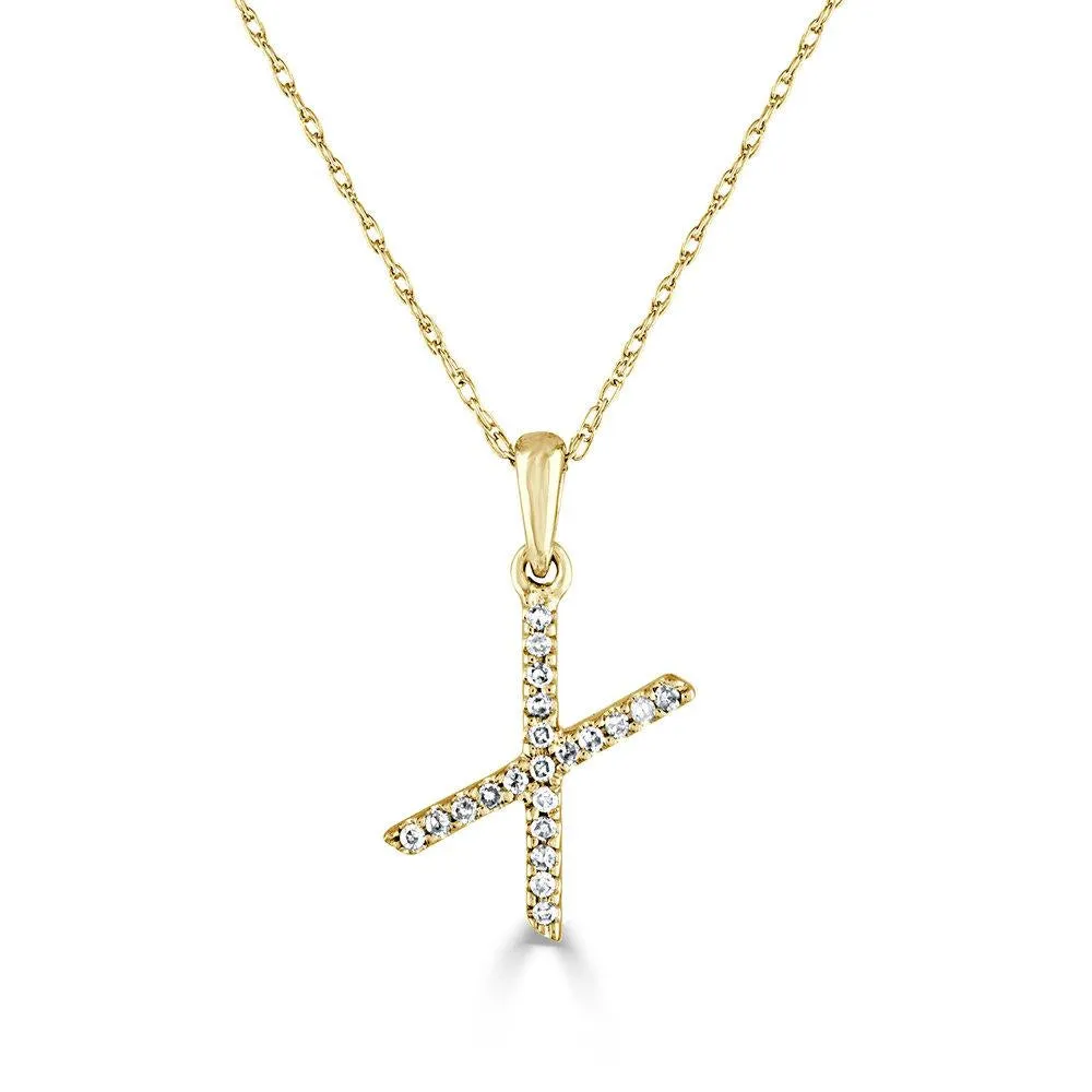 14k Gold & Diamond Initial Necklace