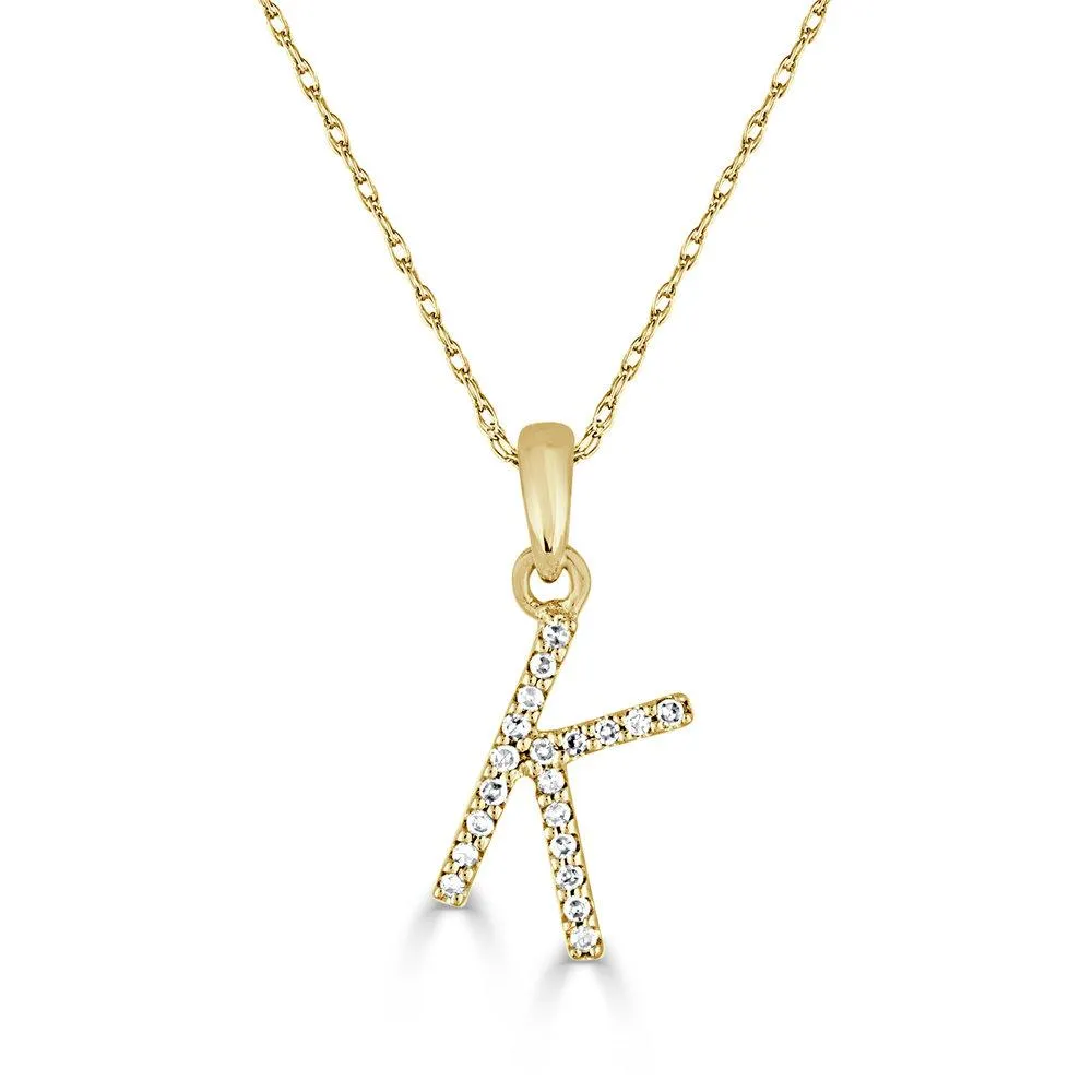 14k Gold & Diamond Initial Necklace