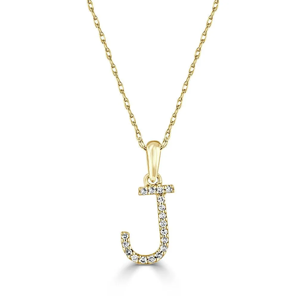 14k Gold & Diamond Initial Necklace
