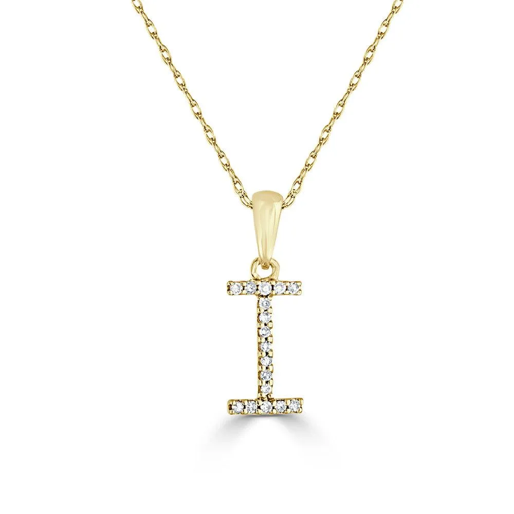 14k Gold & Diamond Initial Necklace