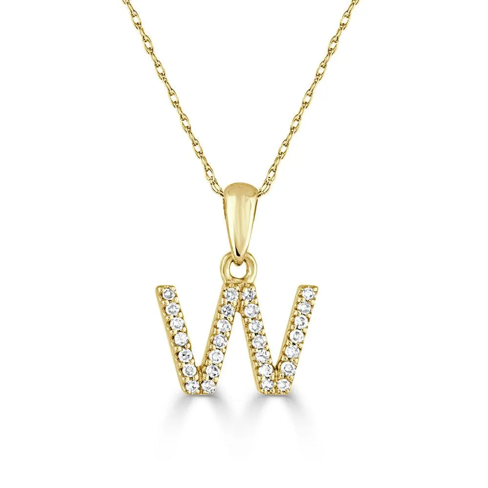 14k Gold & Diamond Initial Necklace