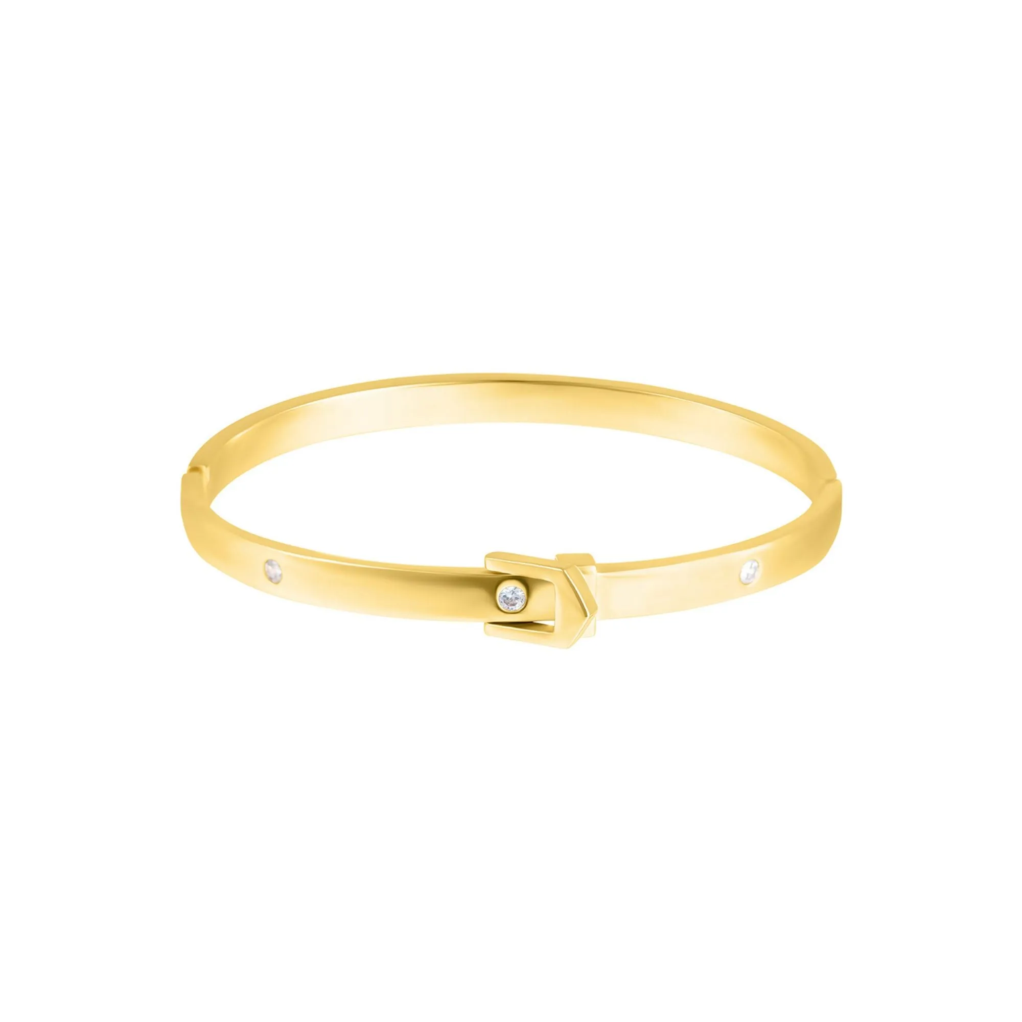 14k Gold Plated Belt Bangle Bracelet