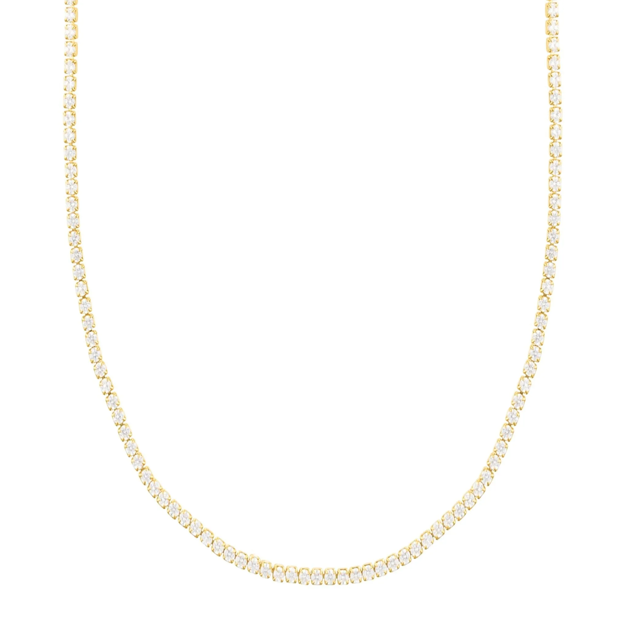 14k Gold Plated Micro Tennis Necklace