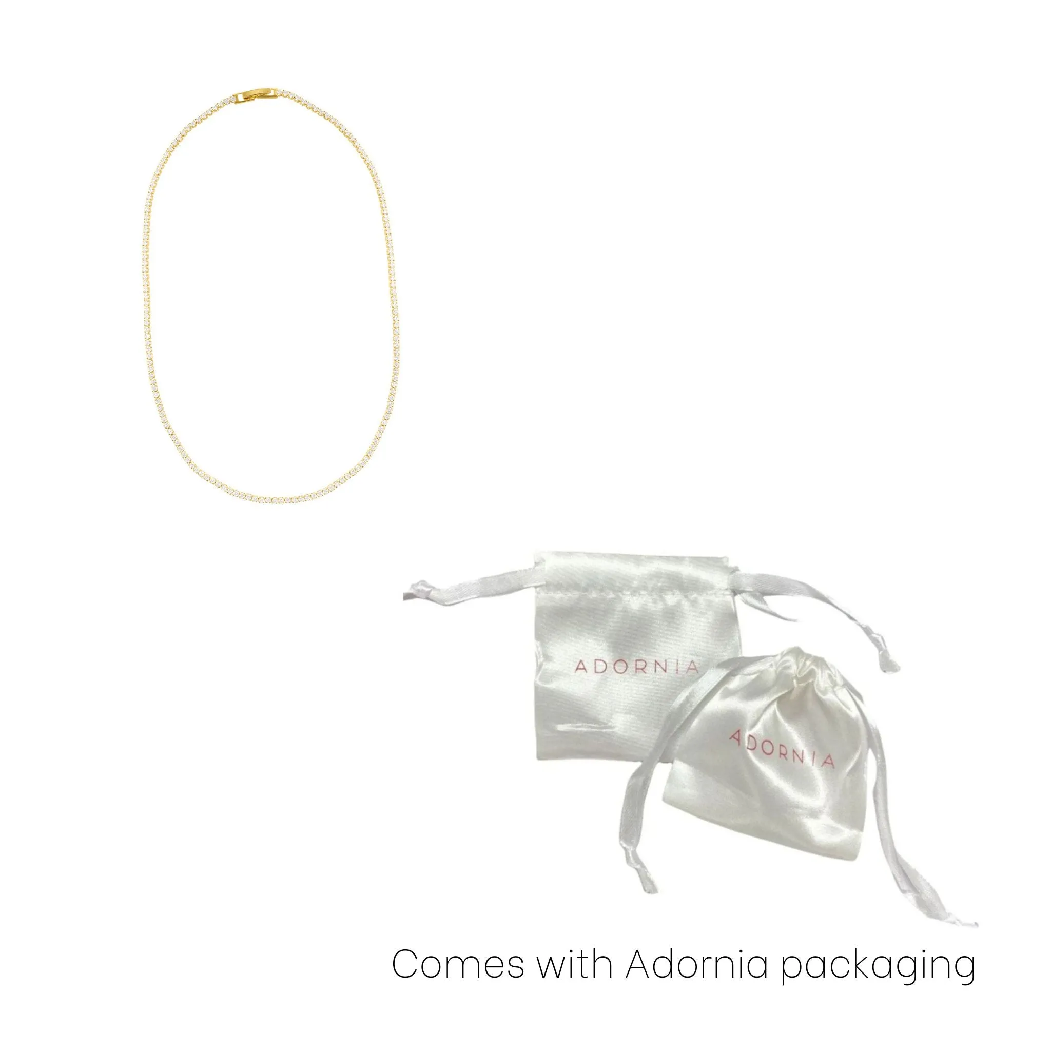 14k Gold Plated Micro Tennis Necklace