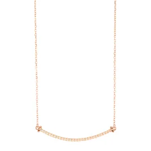 14k Rose Gold Plated Curved Bar Necklace