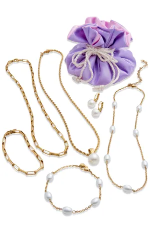 18K GOLD PLATED 7 PIECE JEWELRY SET