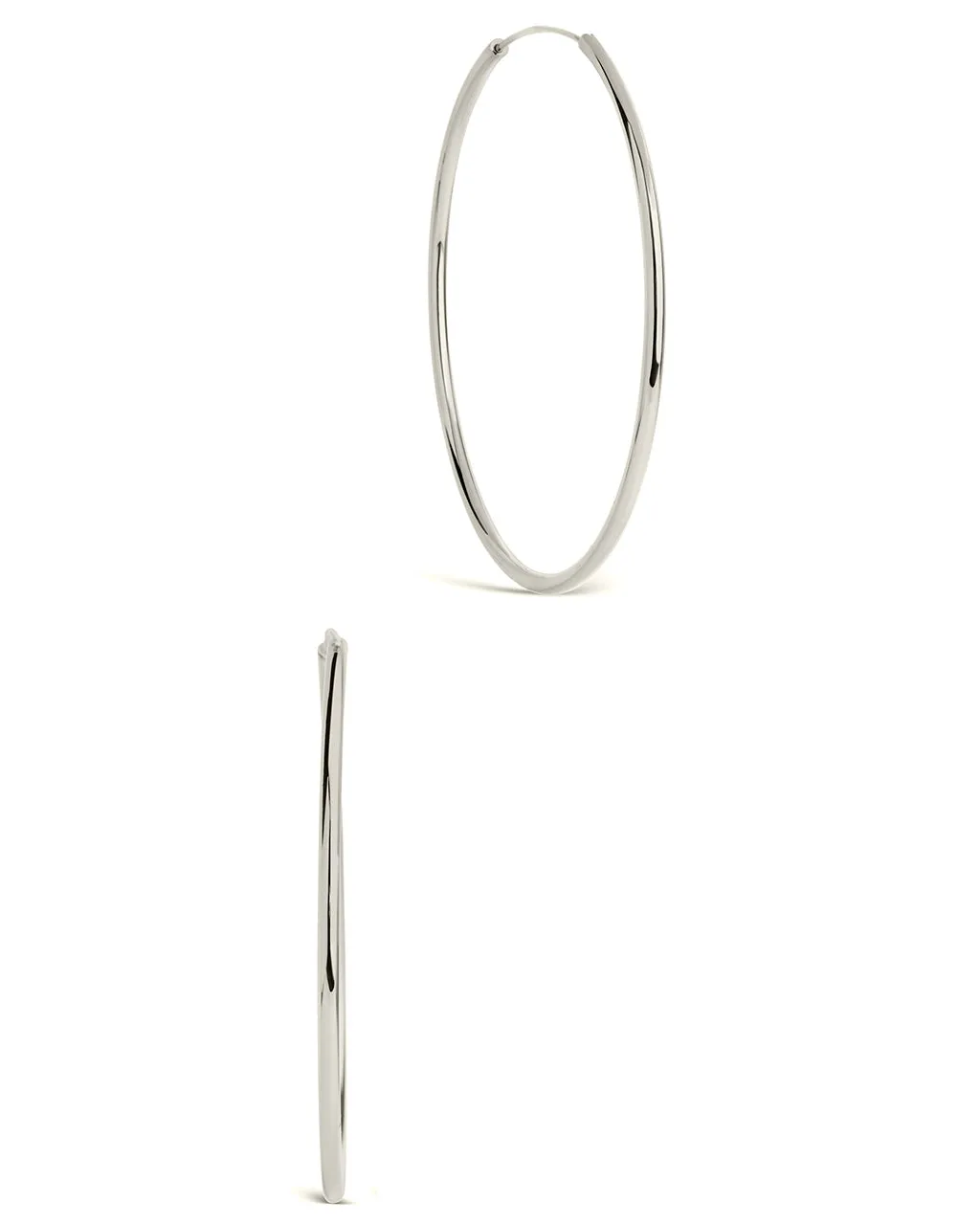 2.7" Infinity Hoop Earrings-Gold