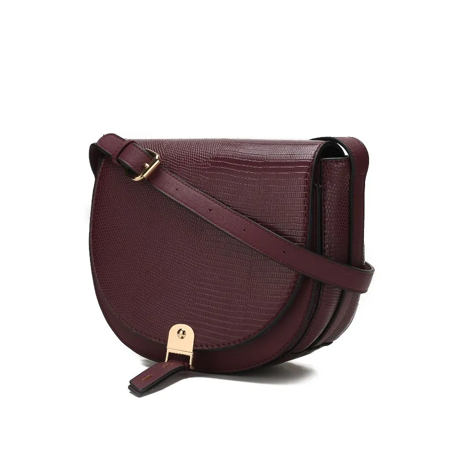 Adalyn Snake Embossed Vegan Leather Womens Shoulder Handbag