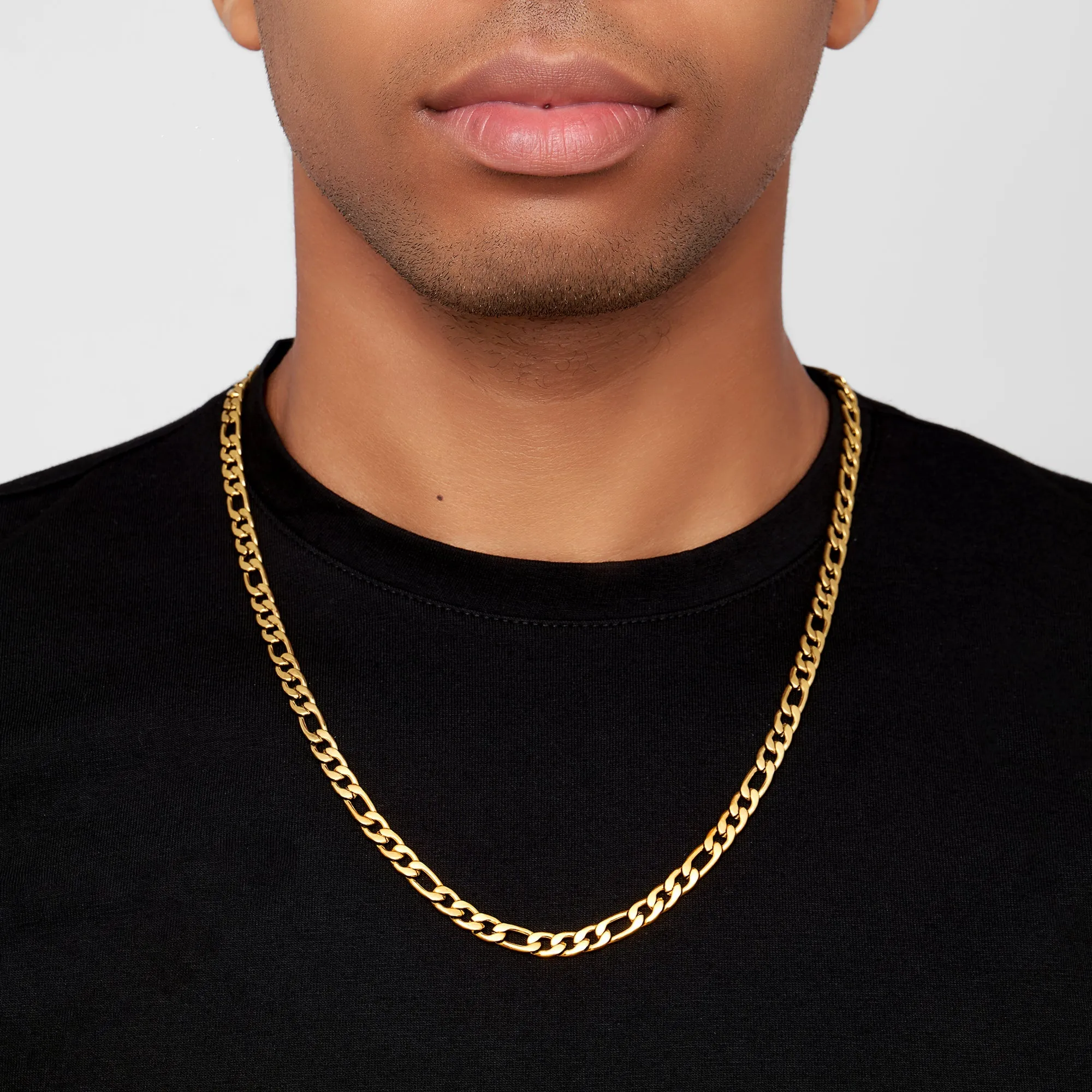 Adornia 6mm Figaro Chain gold 24"