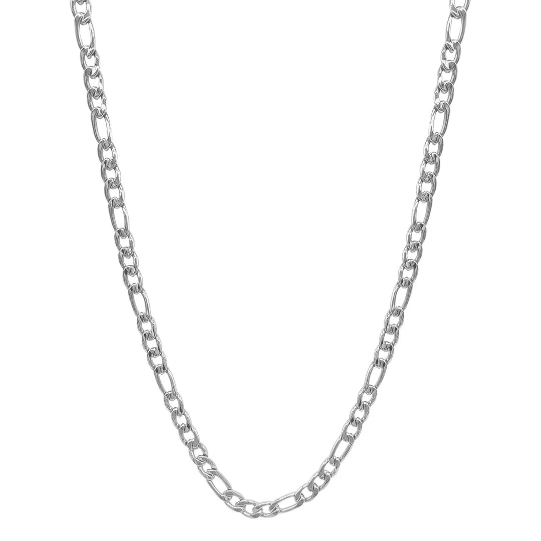 Adornia 6mm Figaro Chain silver 24"