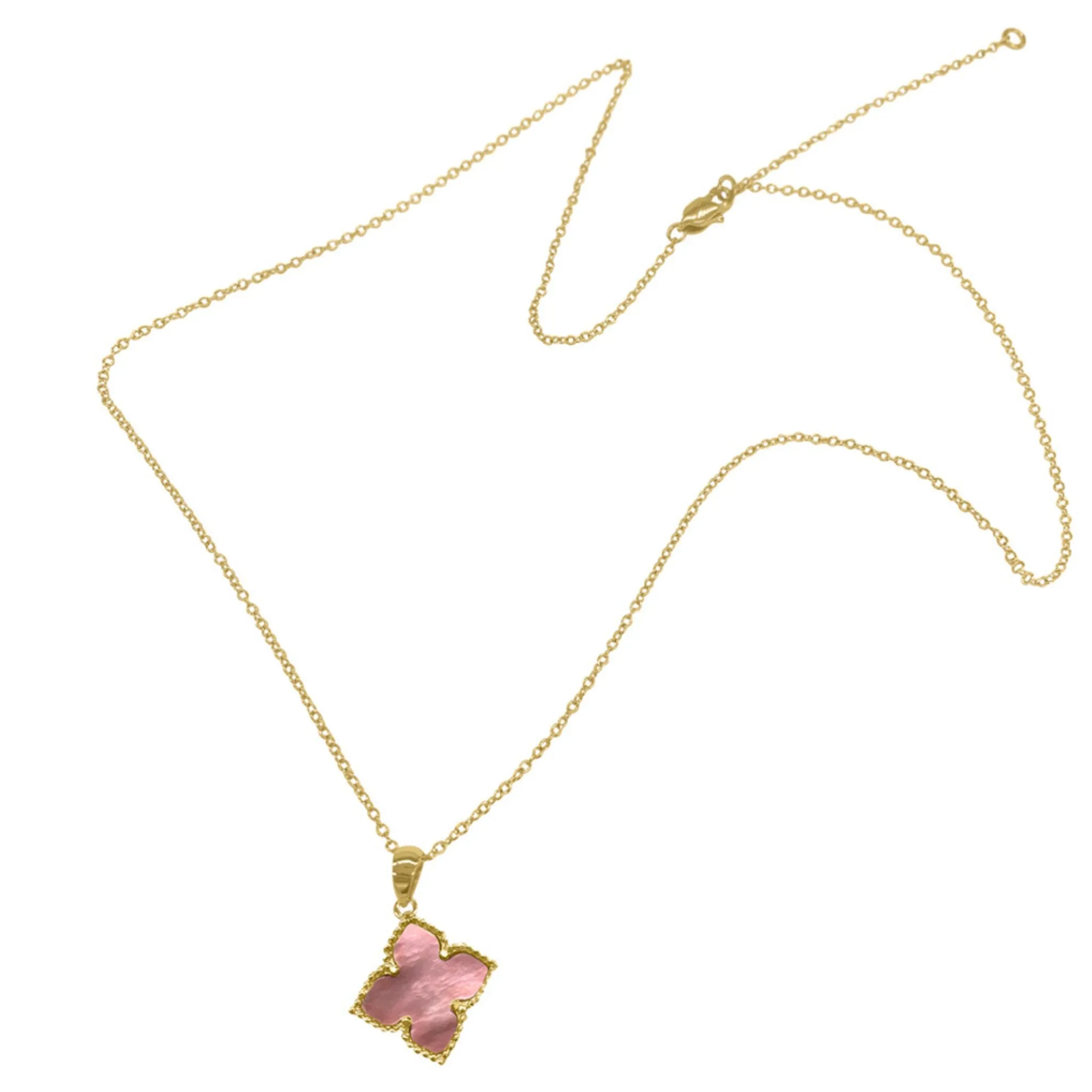 Adornia Adornia Flower Mother of Pearl Necklace gold pink