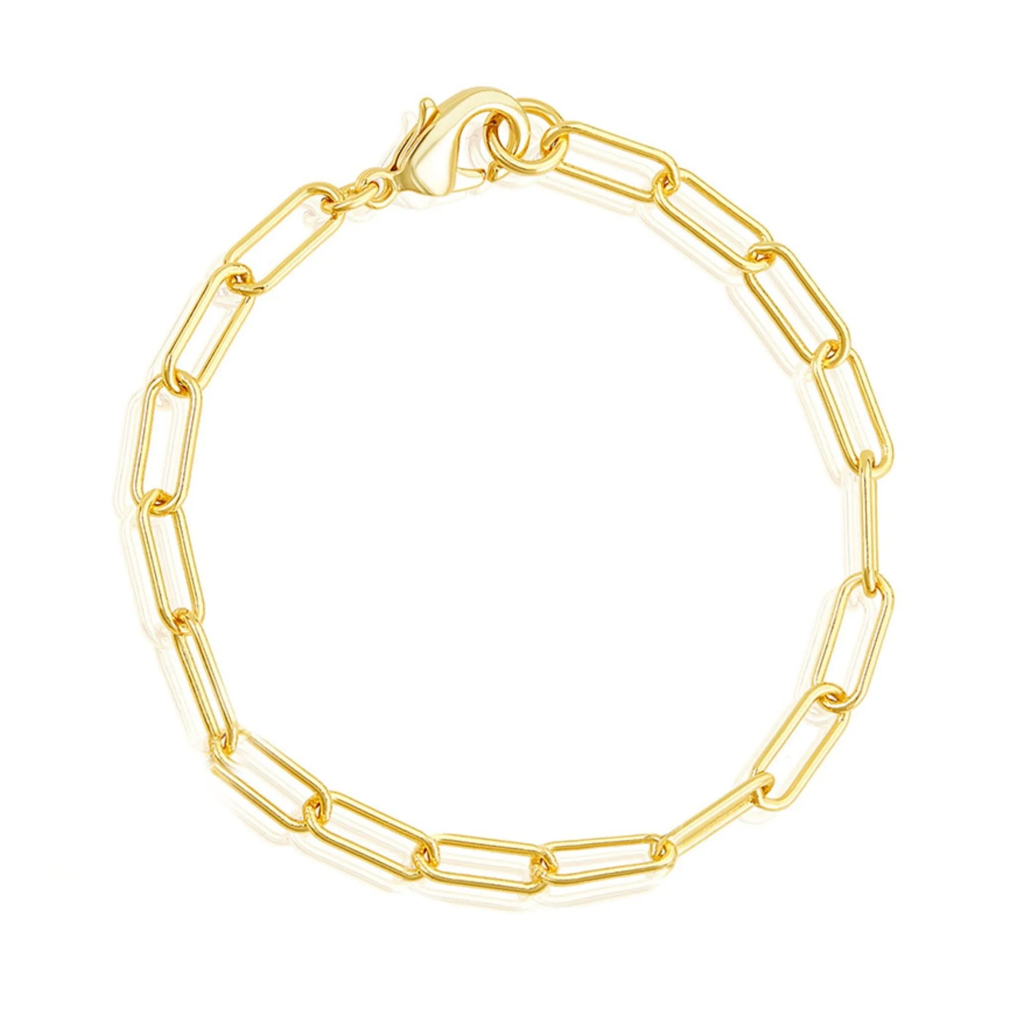 Adornia Chunky Paper Clip Chain Bracelet gold
