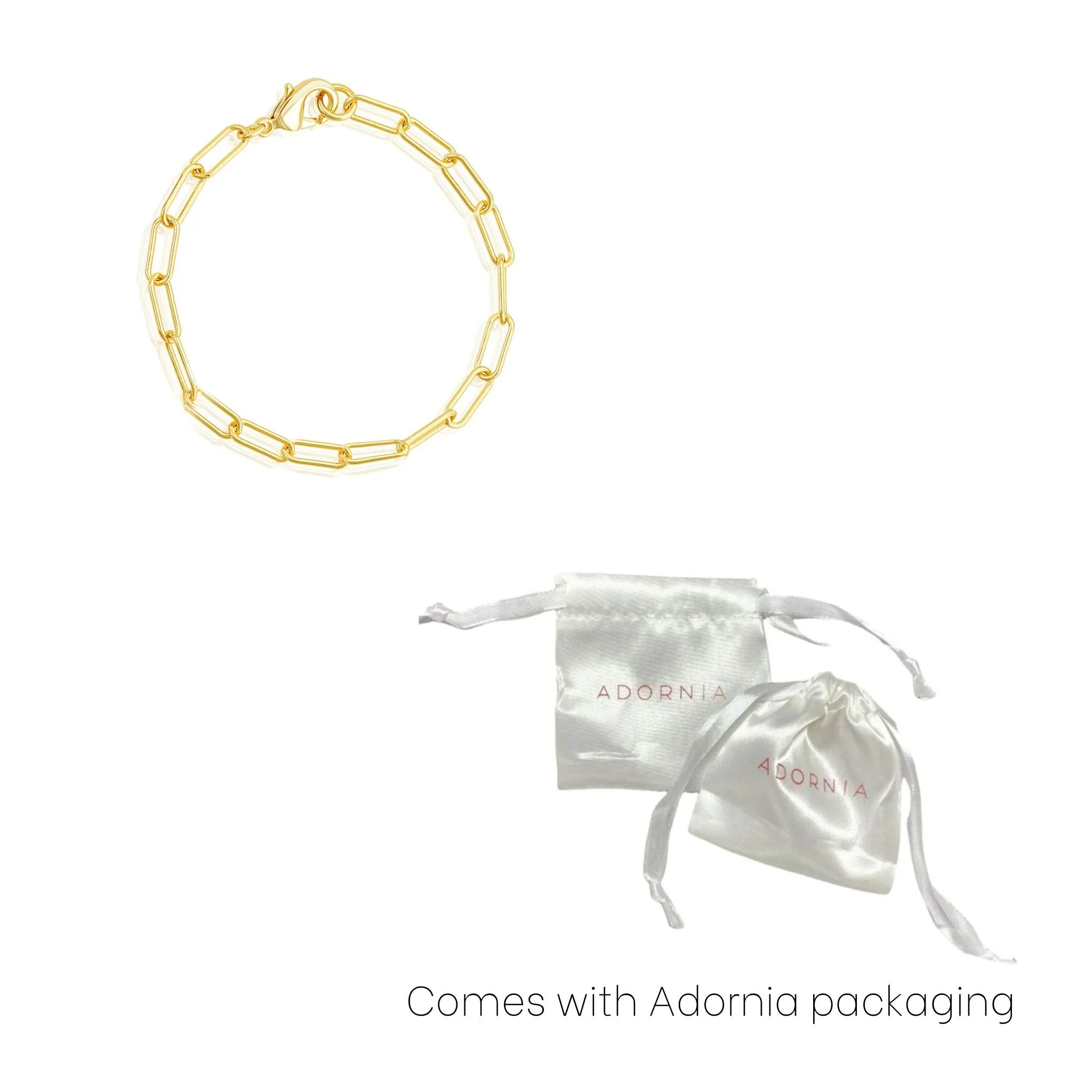 Adornia Chunky Paper Clip Chain Bracelet gold