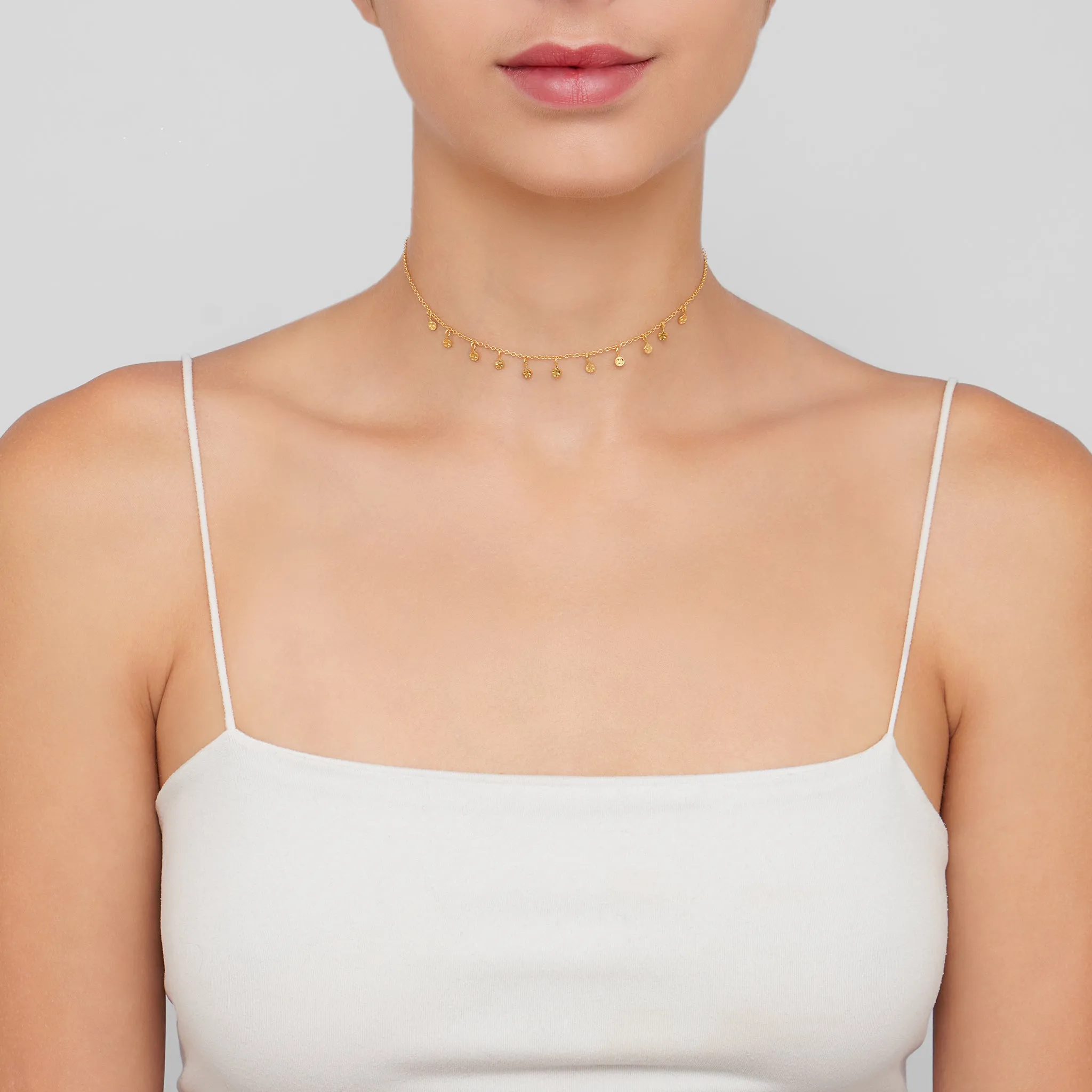 Adornia Confetti Choker Necklace  gold
