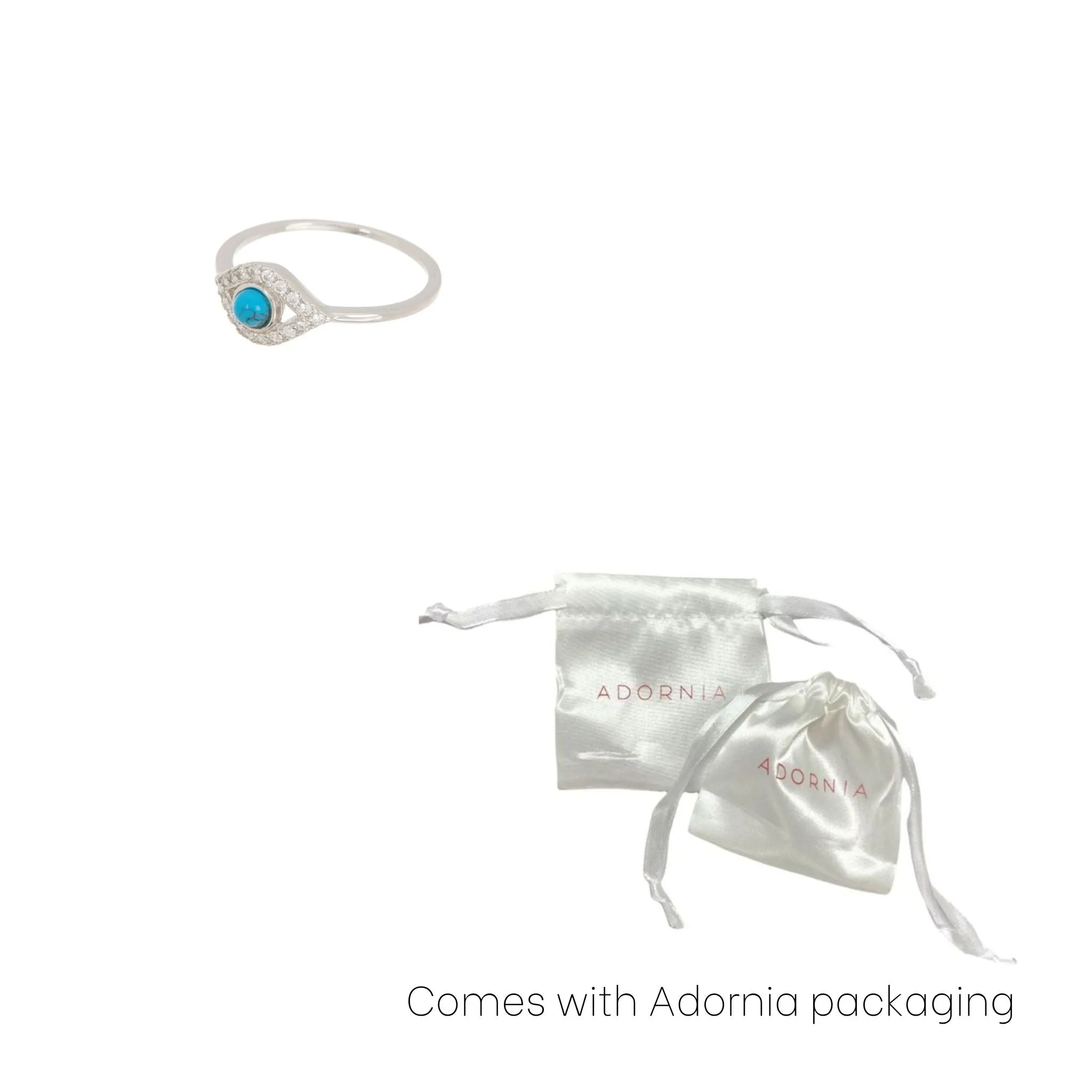 Adornia Evil Eye Ring silver