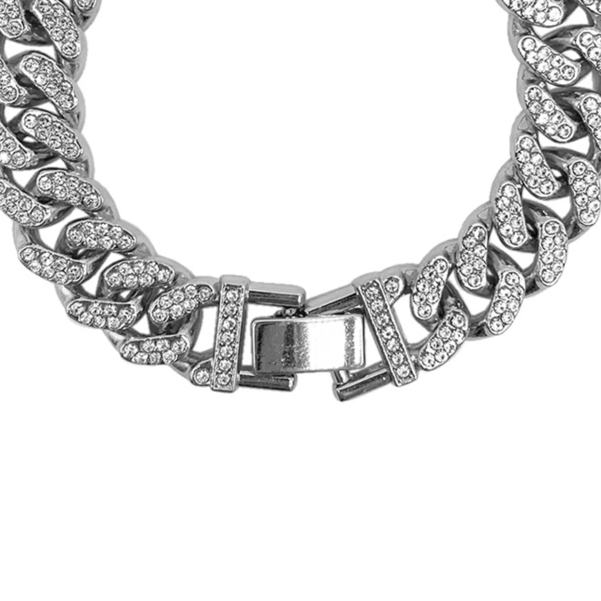 Adornia Flat Curb CZ Chain Bracelet silver