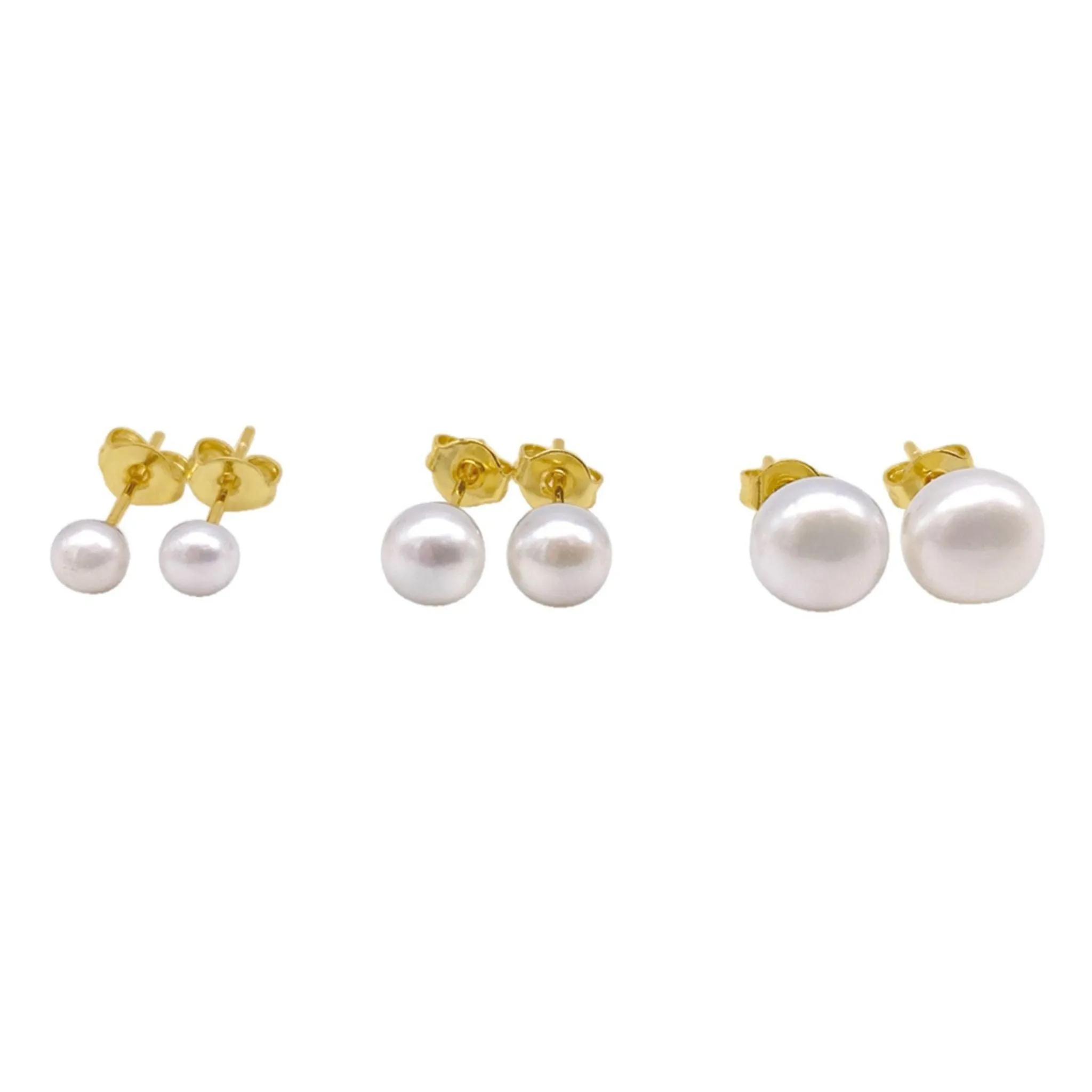 Adornia Freshwater Pearl Stud Set gold