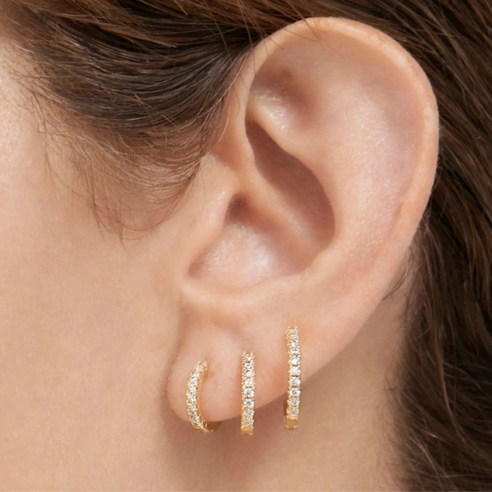 Adornia Huggie Hoop Earring Pack gold