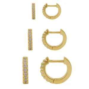 Adornia Huggie Hoop Earring Pack gold