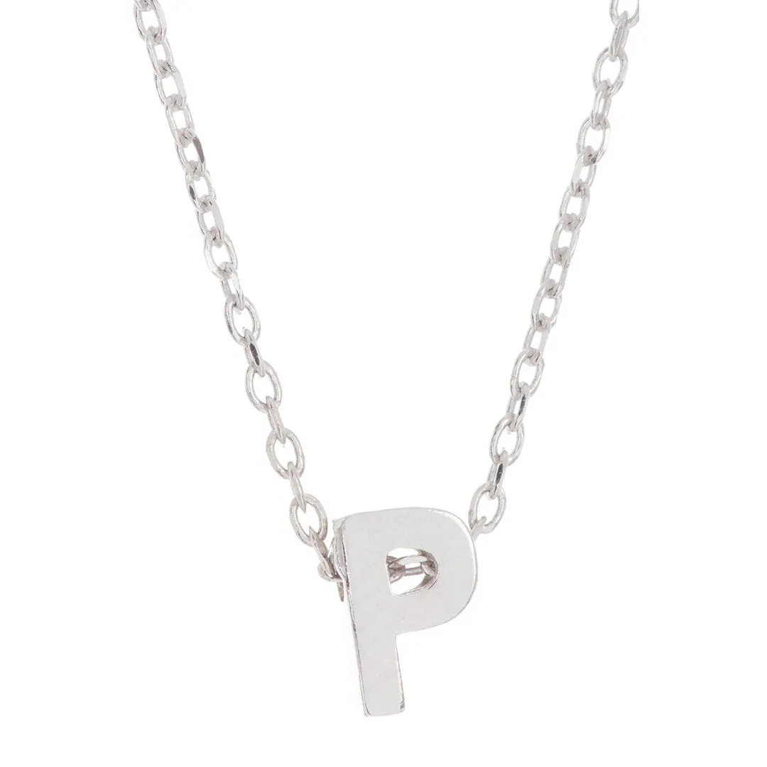 Adornia Mini Initial Necklace silver