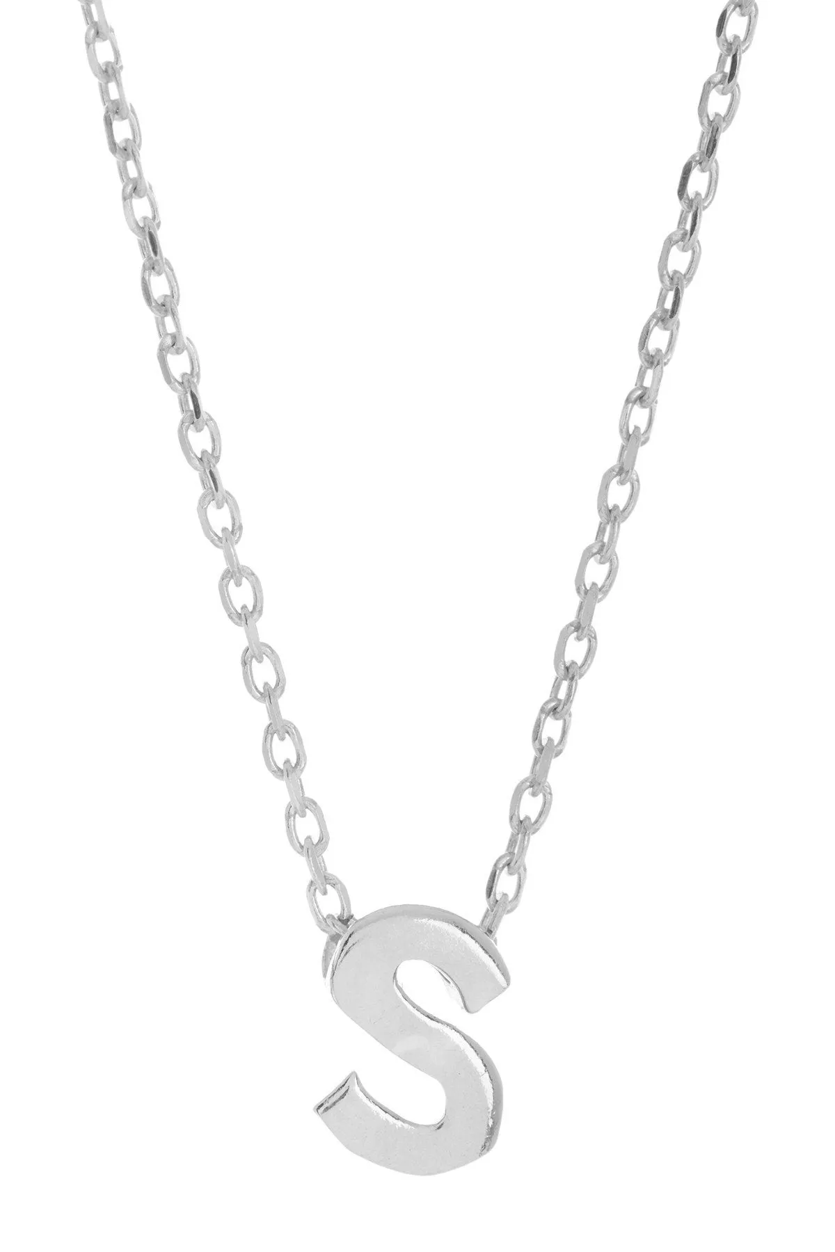 Adornia Mini Initial Necklace silver