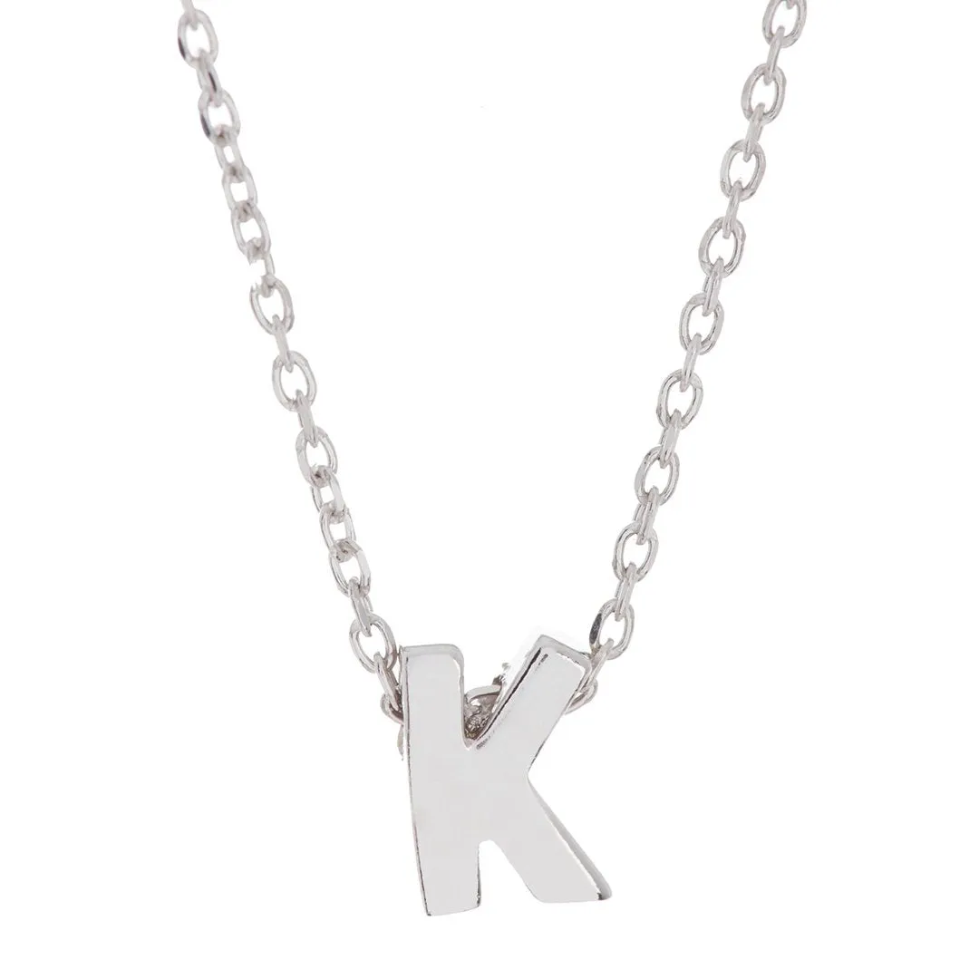 Adornia Mini Initial Necklace silver
