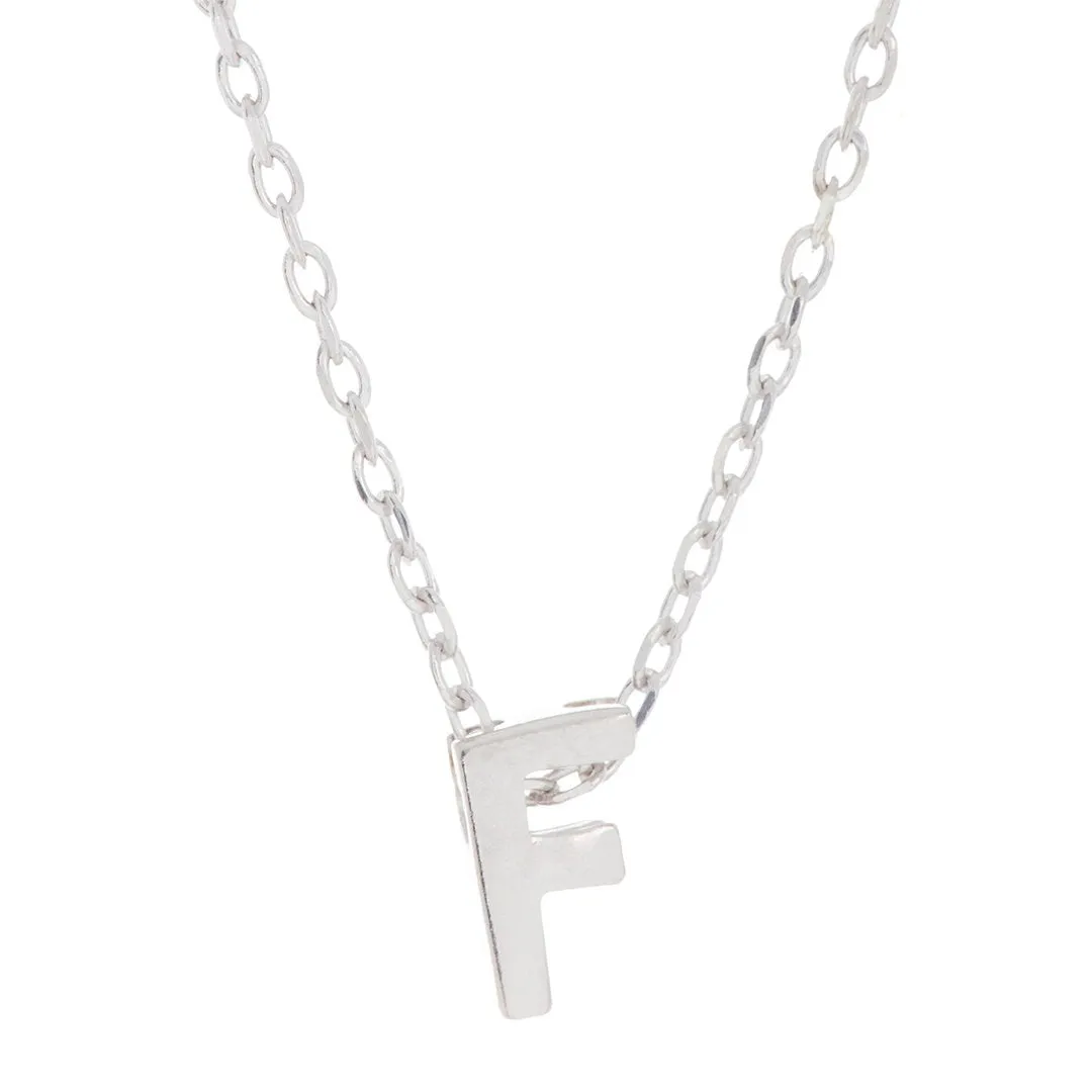 Adornia Mini Initial Necklace silver
