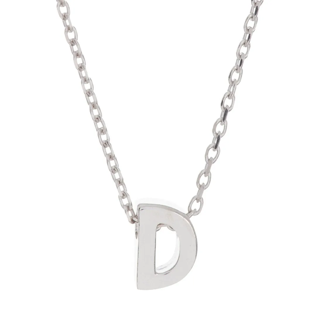 Adornia Mini Initial Necklace silver