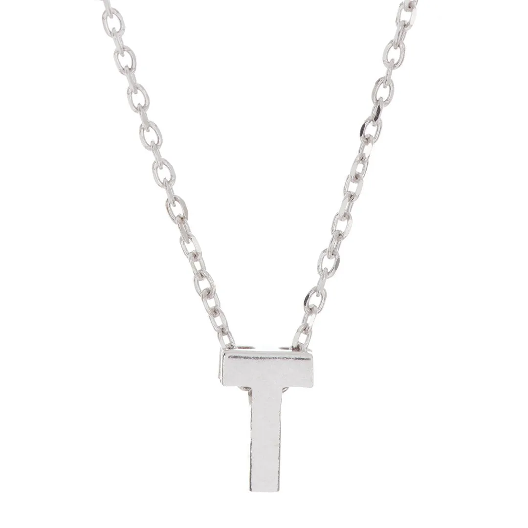 Adornia Mini Initial Necklace silver