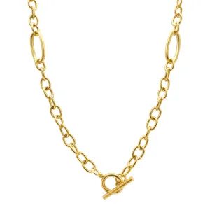 Adornia Mixed Link Toggle Necklace gold