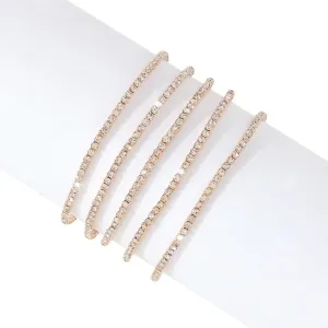 Adornia Multi Stretch Crystal Bracelet Set gold
