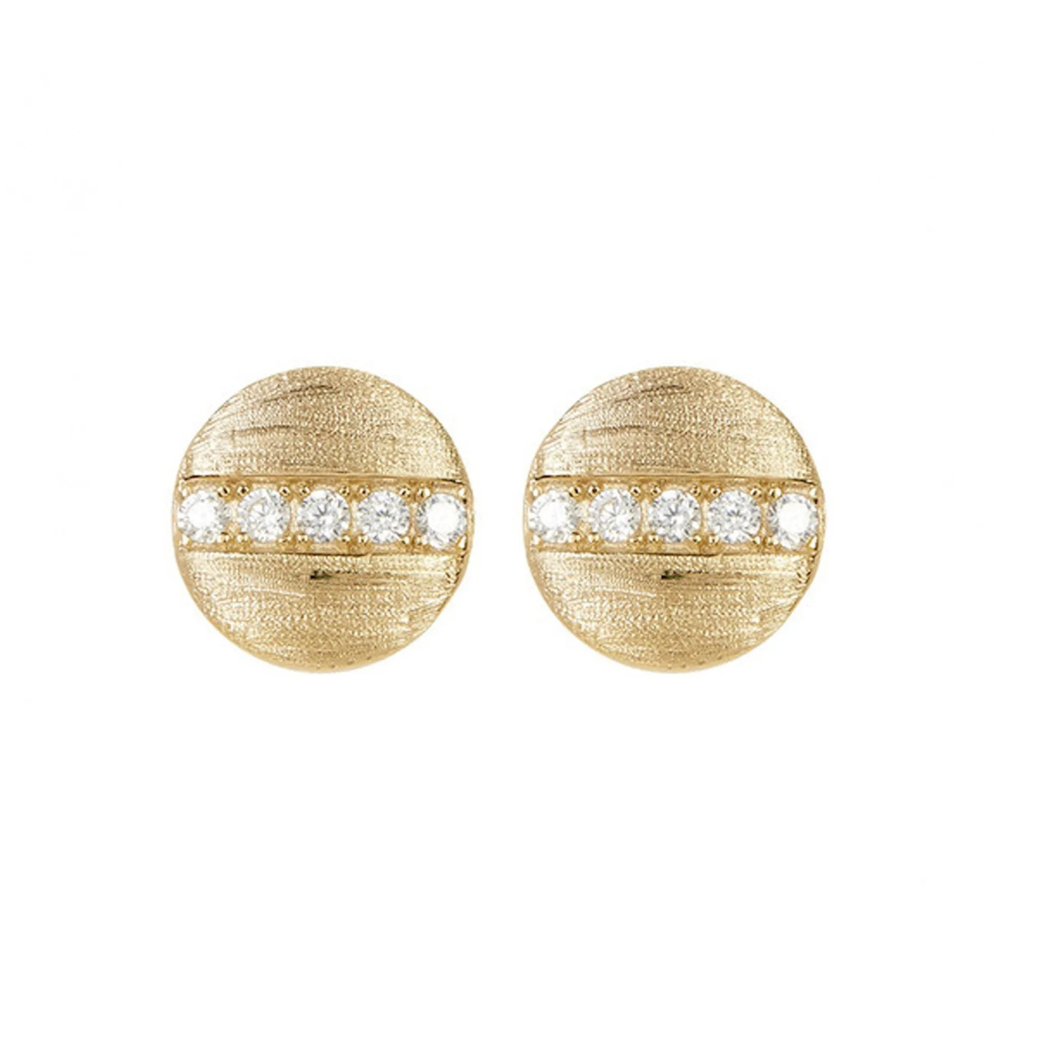 Adornia Pave Line Disc Studs  gold