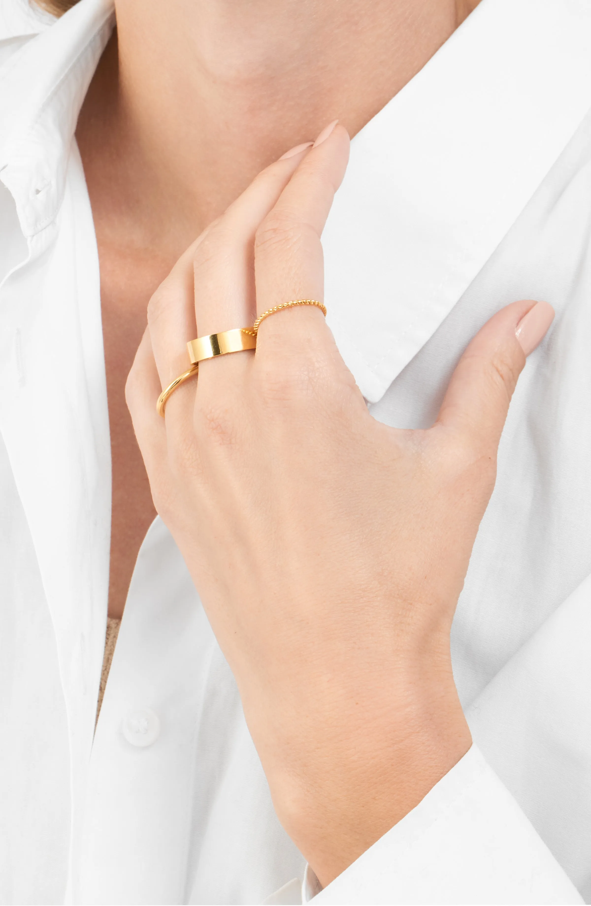 Adornia Stacking Band Set gold