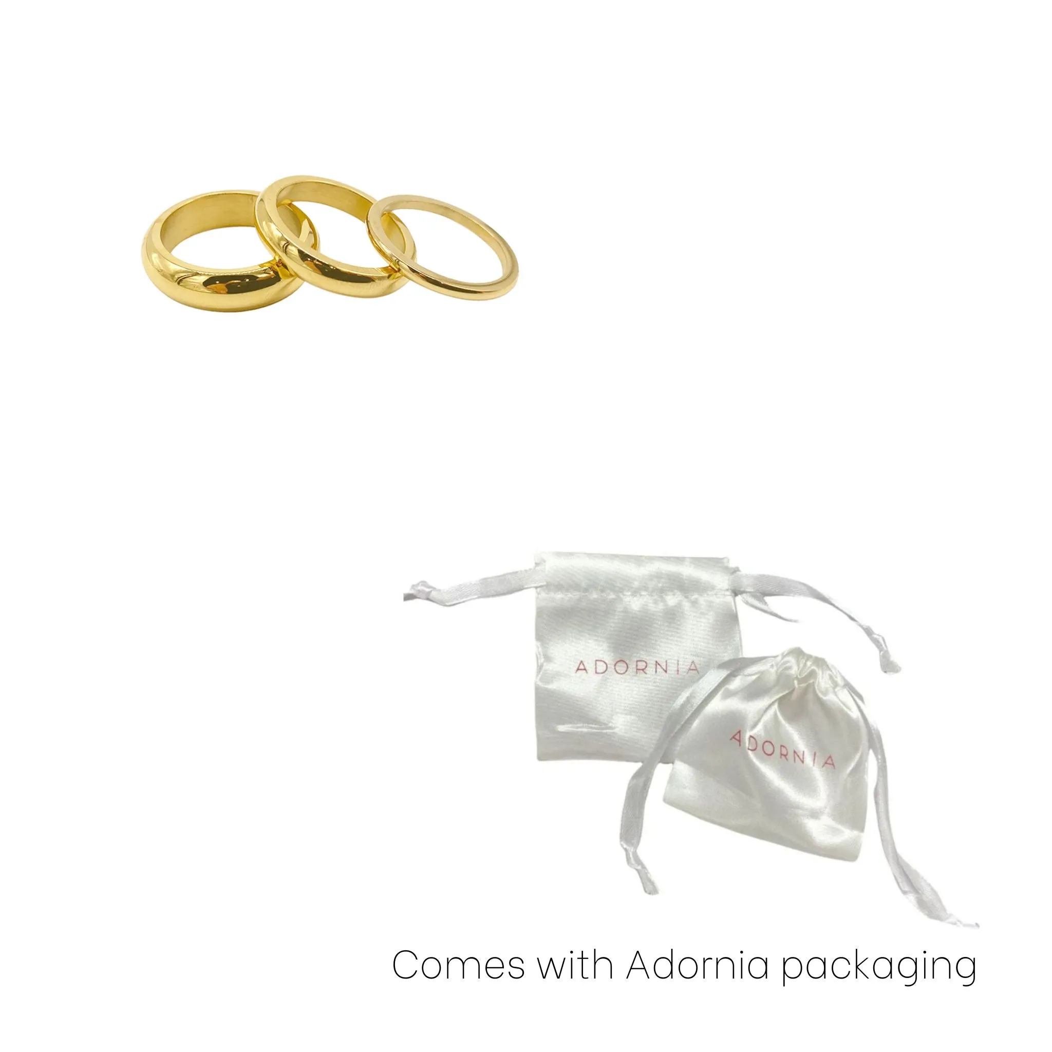 Adornia Stacking Band Set gold