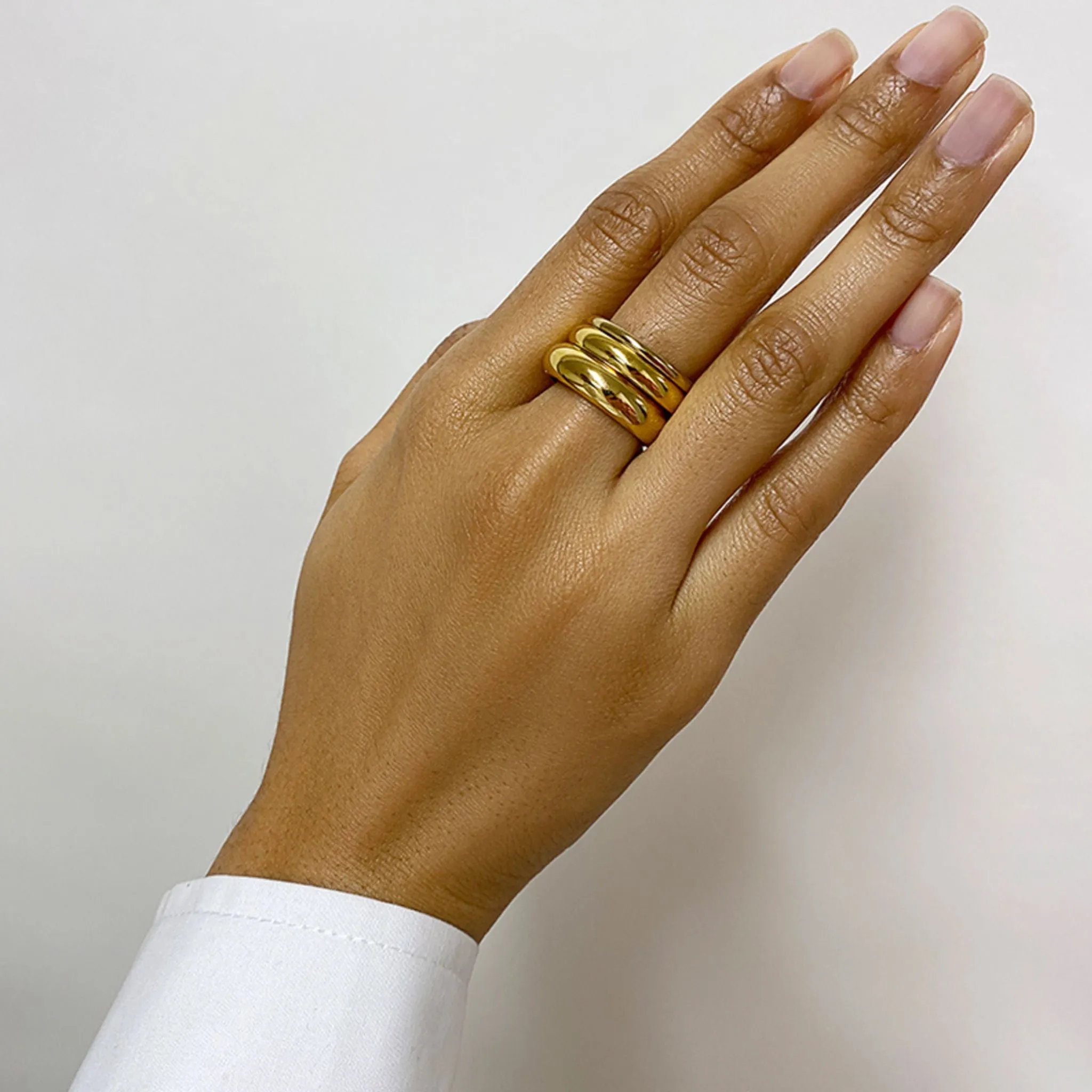 Adornia Stacking Band Set gold