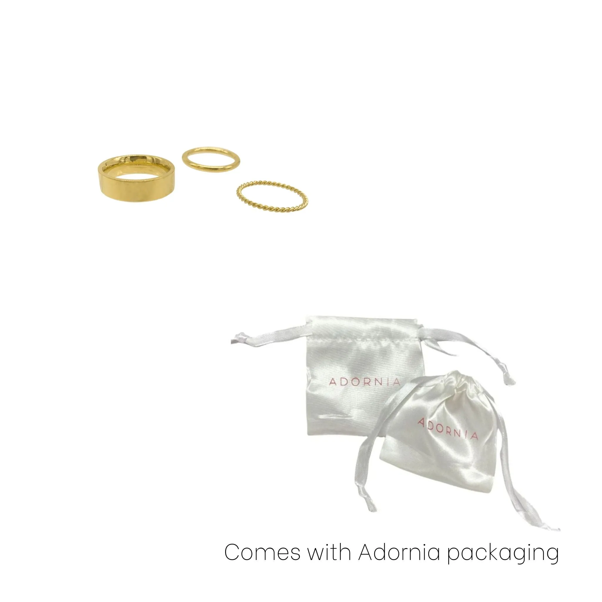 Adornia Stacking Band Set gold