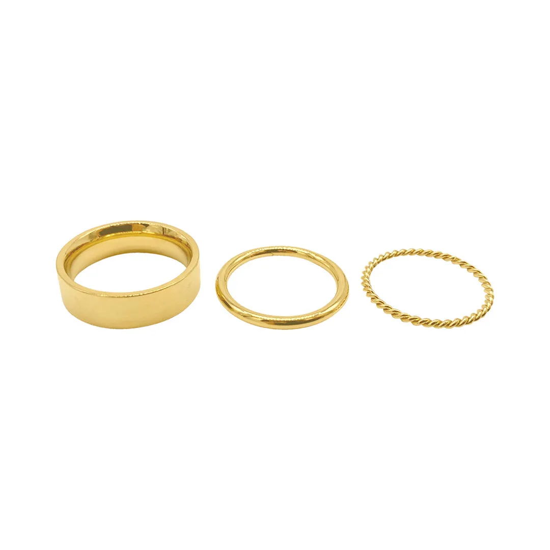 Adornia Stacking Band Set gold