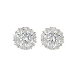 Adornia  Swarovski Crystal Halo Earrings silver
