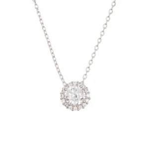 Adornia Swarovski Crystal Halo Necklace silver