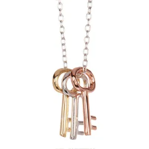 Adornia Three Key Necklace gold silver