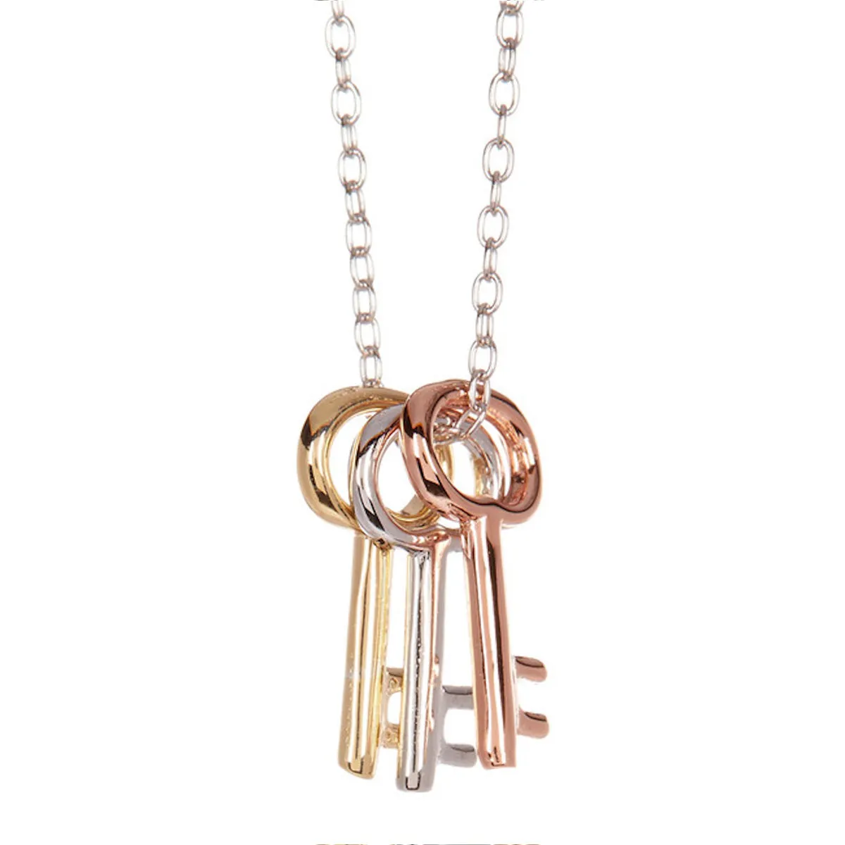 Adornia Three Key Necklace gold silver